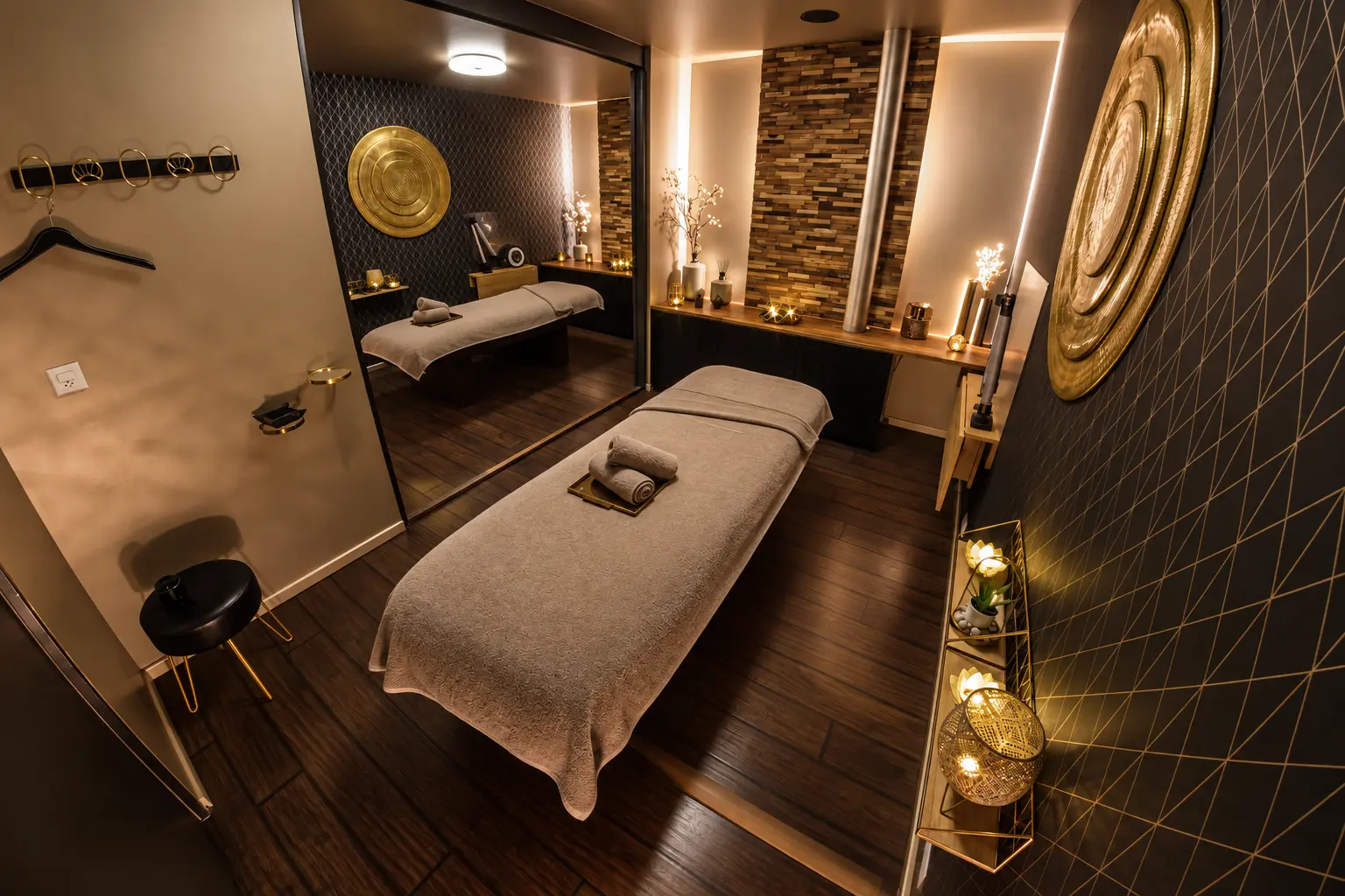 Cabine de soin de l’espace wellness Plénitude Beauté à Saint-Blaise